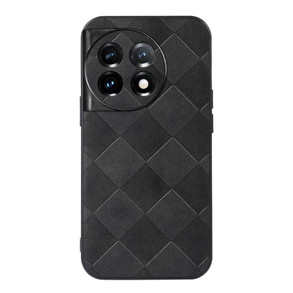 PC+TPU+PU Leather Phone Cover for OnePlus 11 5G , Anti-Scratch Grid Texture Cell Phone Case