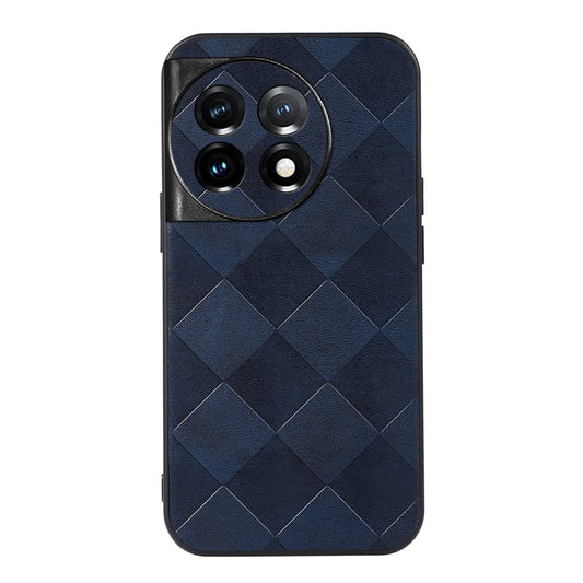 PC+TPU+PU Leather Phone Cover for OnePlus 11 5G , Anti-Scratch Grid Texture Cell Phone Case