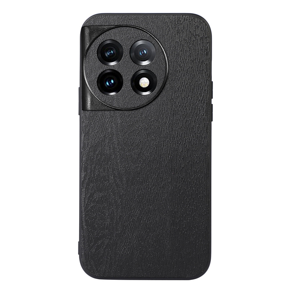 For OnePlus Ace 2 5G / 11R 5G Anti-Scratch PU Leather+PC+TPU Phone Cover Wood Grain Slim Phone Case