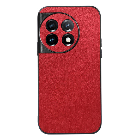 For OnePlus Ace 2 5G / 11R 5G Anti-Scratch PU Leather+PC+TPU Phone Cover Wood Grain Slim Phone Case