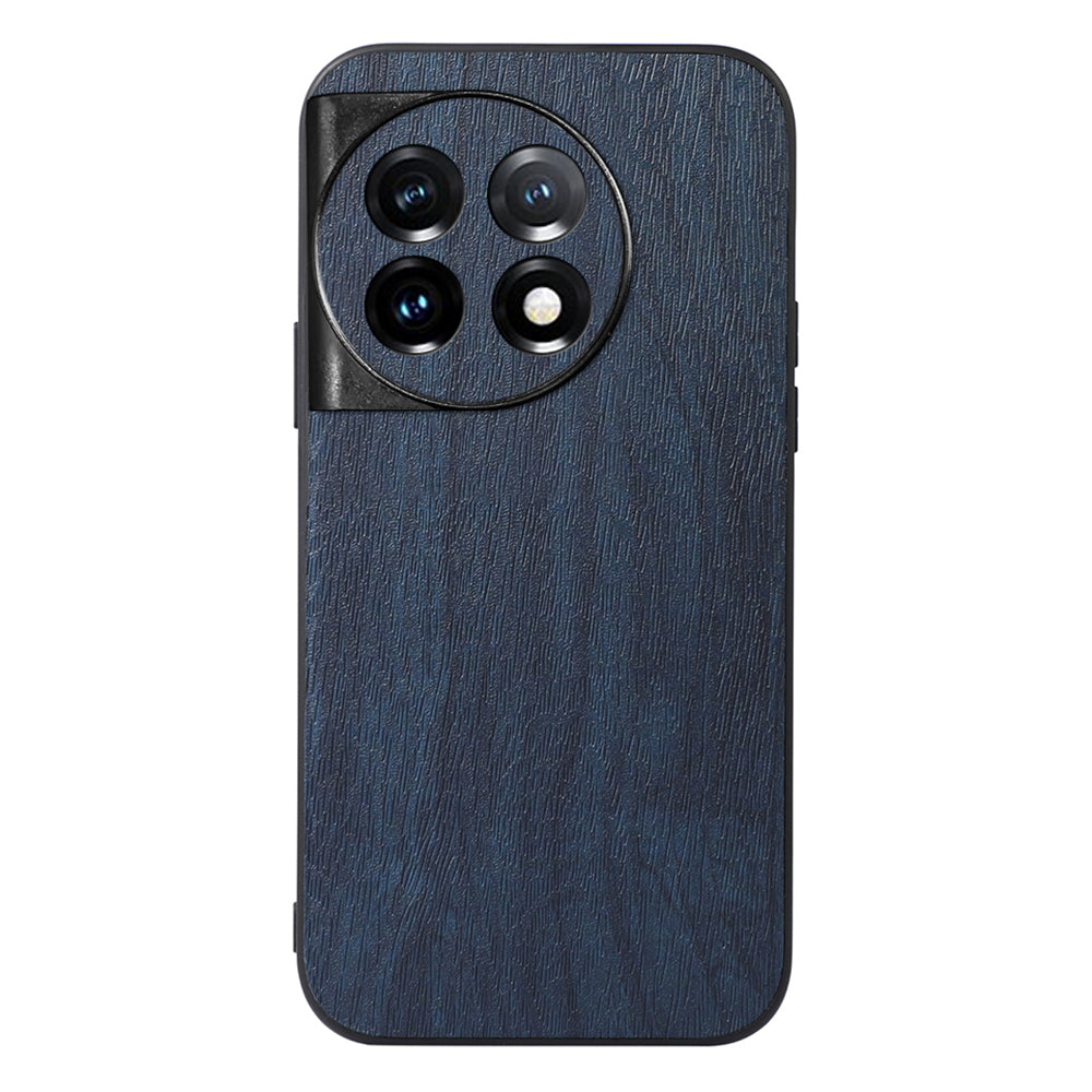 For OnePlus Ace 2 5G / 11R 5G Anti-Scratch PU Leather+PC+TPU Phone Cover Wood Grain Slim Phone Case