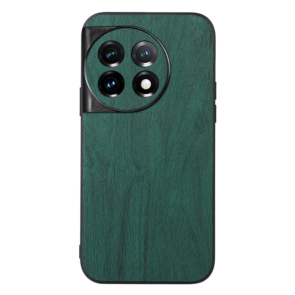 For OnePlus Ace 2 5G / 11R 5G Anti-Scratch PU Leather+PC+TPU Phone Cover Wood Grain Slim Phone Case