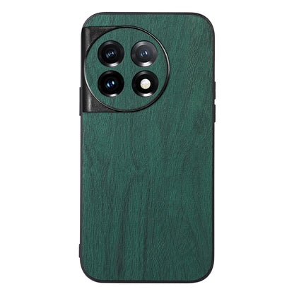 For OnePlus Ace 2 5G / 11R 5G Anti-Scratch PU Leather+PC+TPU Phone Cover Wood Grain Slim Phone Case