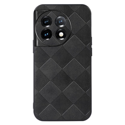 For OnePlus Ace 2 5G / 11R 5G PC+TPU+PU Leather Phone Cover Anti-Scratch Grid Texture Cell Phone Case