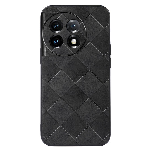 For OnePlus Ace 2 5G / 11R 5G PC+TPU+PU Leather Phone Cover Anti-Scratch Grid Texture Cell Phone Case