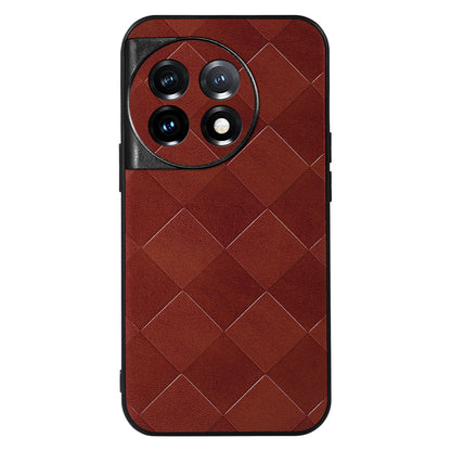 For OnePlus Ace 2 5G / 11R 5G PC+TPU+PU Leather Phone Cover Anti-Scratch Grid Texture Cell Phone Case