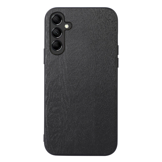 For Samsung Galaxy A24 4G Wood Grain Phone Case PU Leather Coated Hybrid PC + TPU Protector