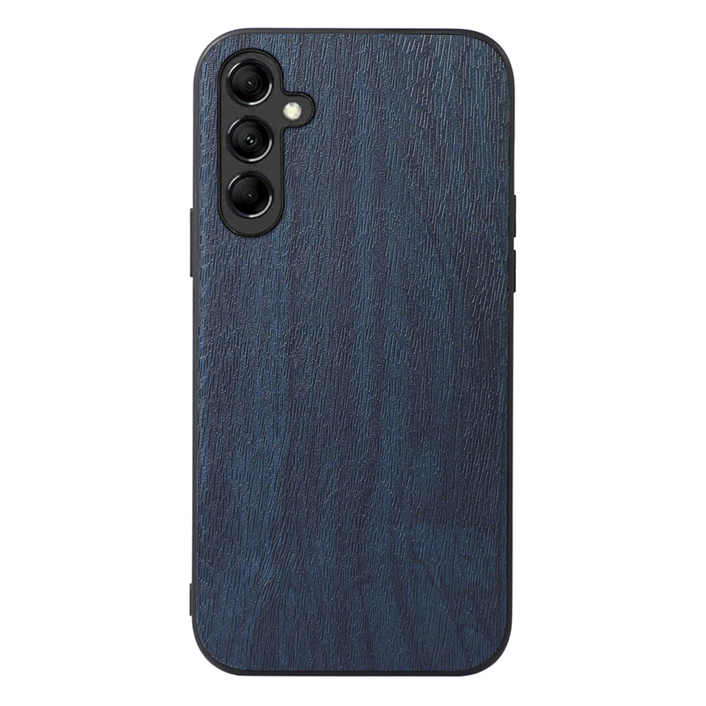 For Samsung Galaxy A24 4G Wood Grain Phone Case PU Leather Coated Hybrid PC + TPU Protector
