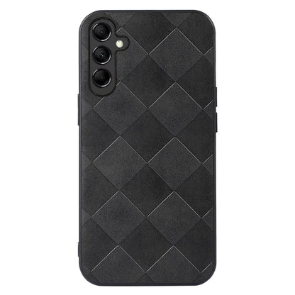 For Samsung Galaxy A24 4G Phone Case Grid Texture PU Leather+PC+TPU Hybrid Phone Cover Shell