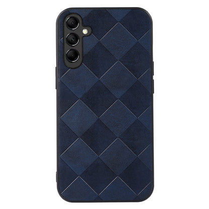 For Samsung Galaxy A24 4G Phone Case Grid Texture PU Leather+PC+TPU Hybrid Phone Cover Shell