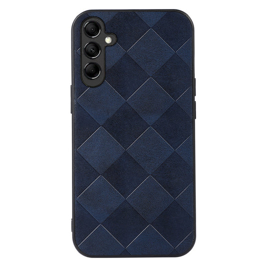 For Samsung Galaxy A24 4G Phone Case Grid Texture PU Leather+PC+TPU Hybrid Phone Cover Shell