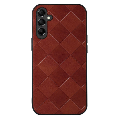 For Samsung Galaxy A24 4G Phone Case Grid Texture PU Leather+PC+TPU Hybrid Phone Cover Shell