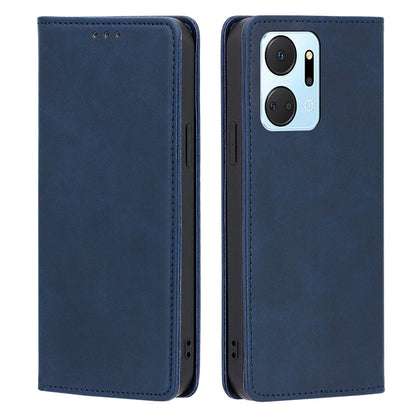 For Honor X7a 5G Calf Texture Phone Case Magnetic Auto-absorbed Wallet Leather Stand Cover
