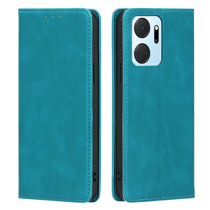 For Honor X7a 5G Calf Texture Phone Case Magnetic Auto-absorbed Wallet Leather Stand Cover