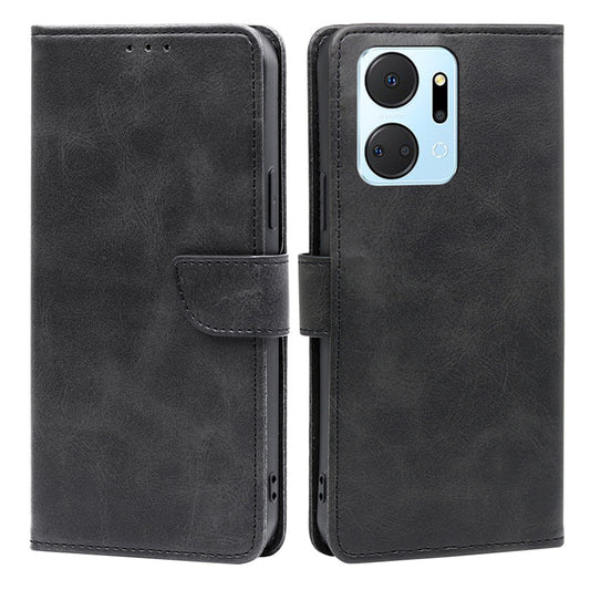 For Honor X7a 5G Calf Texture Wallet Phone Case Magnetic Clasp Stand Anti-Scratch Leather Phone Cover