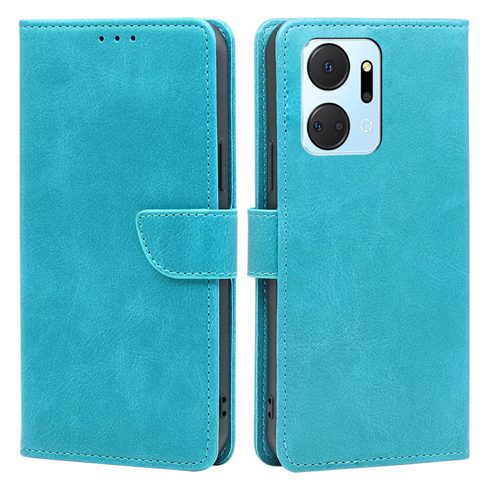 For Honor X7a 5G Calf Texture Wallet Phone Case Magnetic Clasp Stand Anti-Scratch Leather Phone Cover