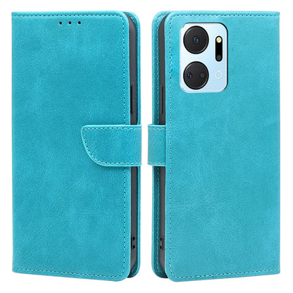 For Honor X7a 5G Calf Texture Wallet Phone Case Magnetic Clasp Stand Anti-Scratch Leather Phone Cover