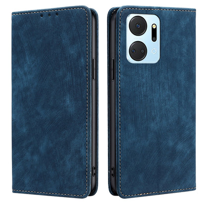 For Honor X7a 5G RFID Blocking Protective Cover Magnetic Leather Wallet Phone Stand Case