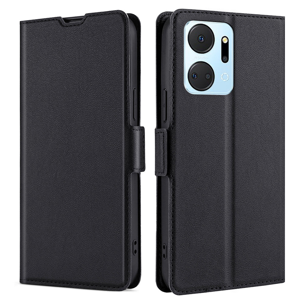 For Honor X7a 5G PU Leather Phone Cover Foldable Stand Card Holder Shockproof Flip Phone Case