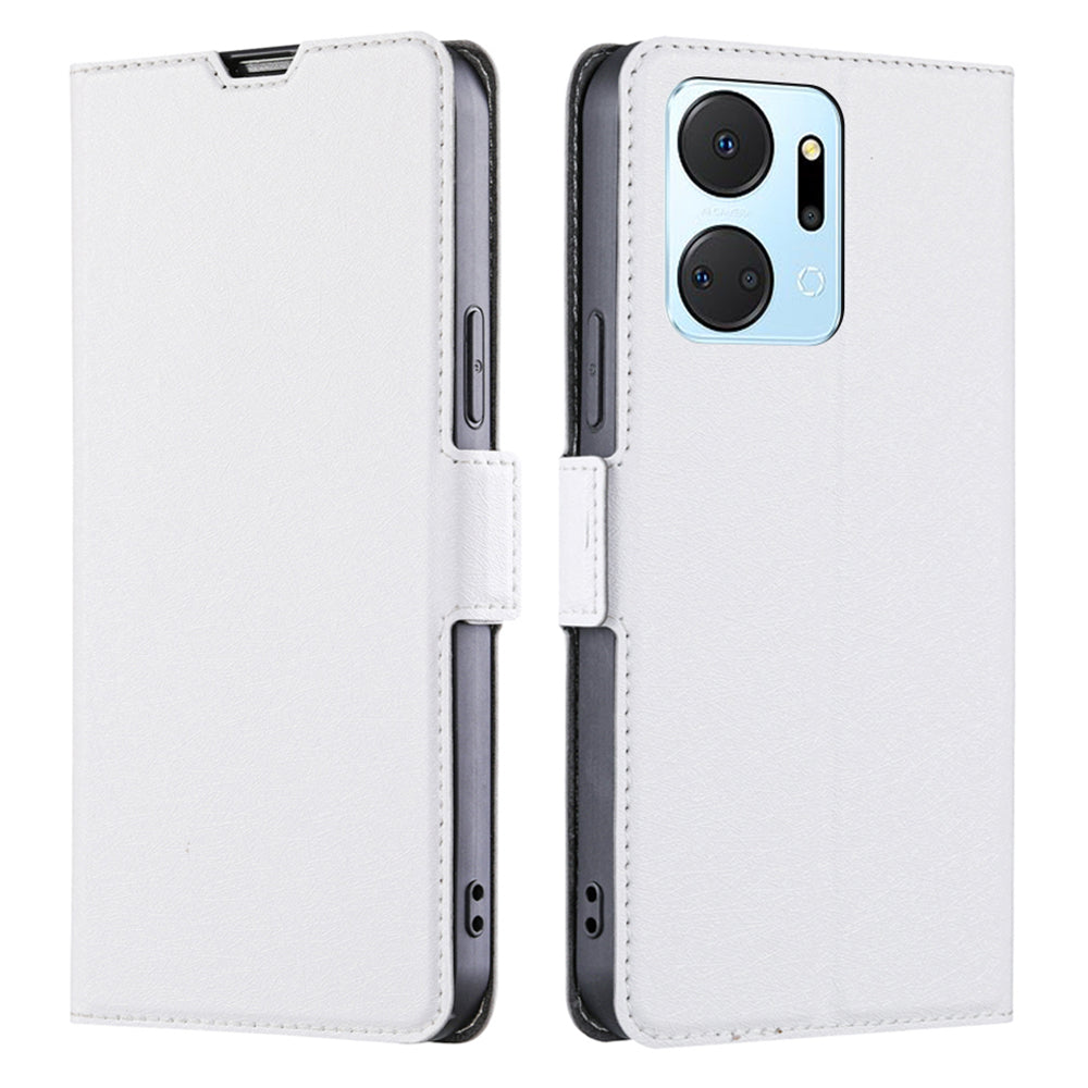 For Honor X7a 5G PU Leather Phone Cover Foldable Stand Card Holder Shockproof Flip Phone Case