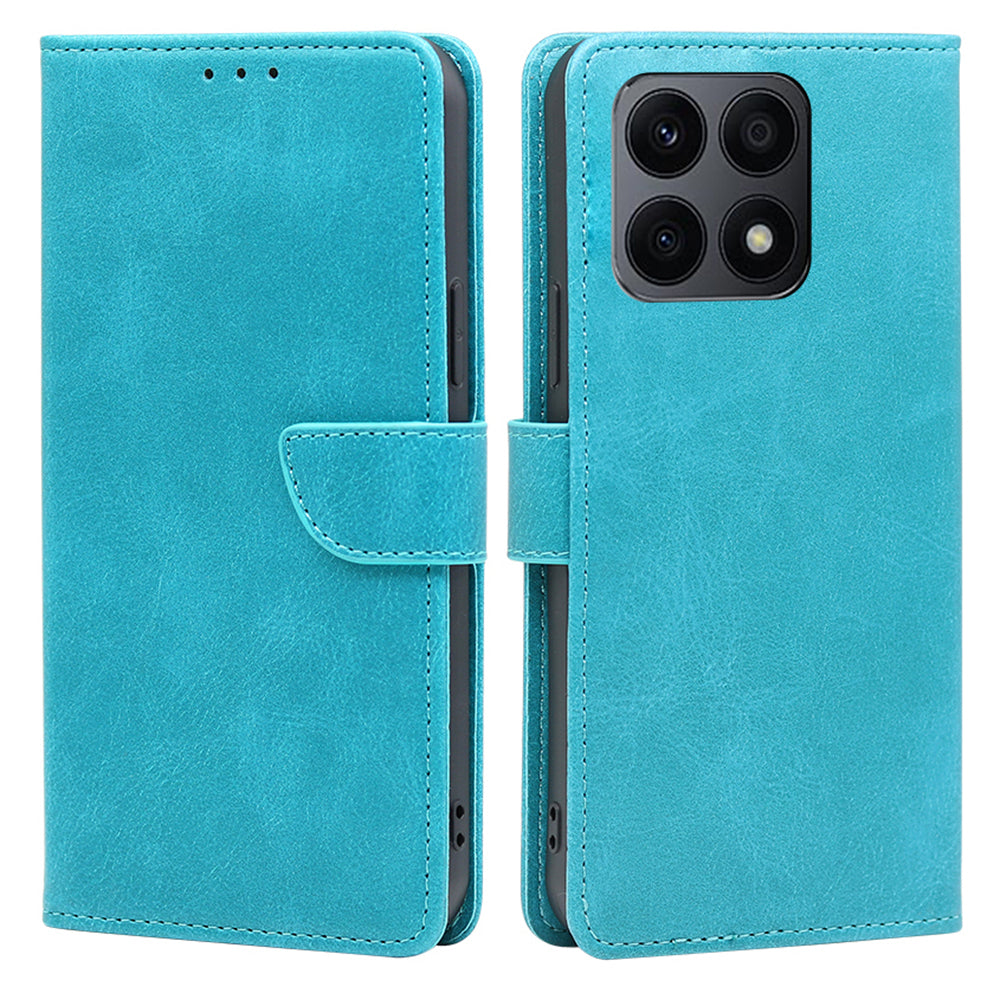 For Honor X8a 4G Wallet TPU+PU Leather Phone Case Magnetic Clasp Stand Cover
