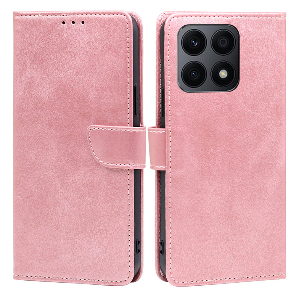 For Honor X8a 4G Wallet TPU+PU Leather Phone Case Magnetic Clasp Stand Cover