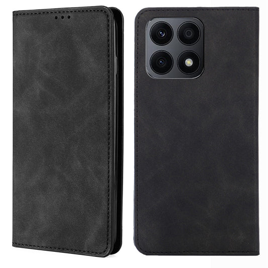 For Honor X8a 4G Card Holder PU Leather Flip Case Stand Skin-touch Feeling Cell Phone Cover