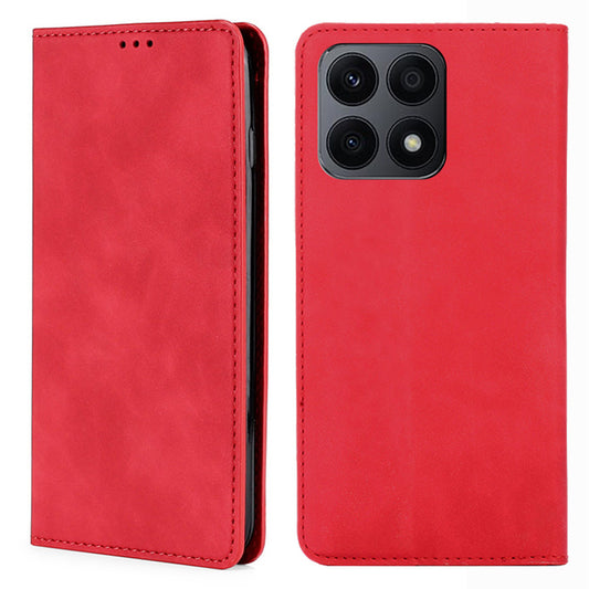 For Honor X8a 4G Card Holder PU Leather Flip Case Stand Skin-touch Feeling Cell Phone Cover