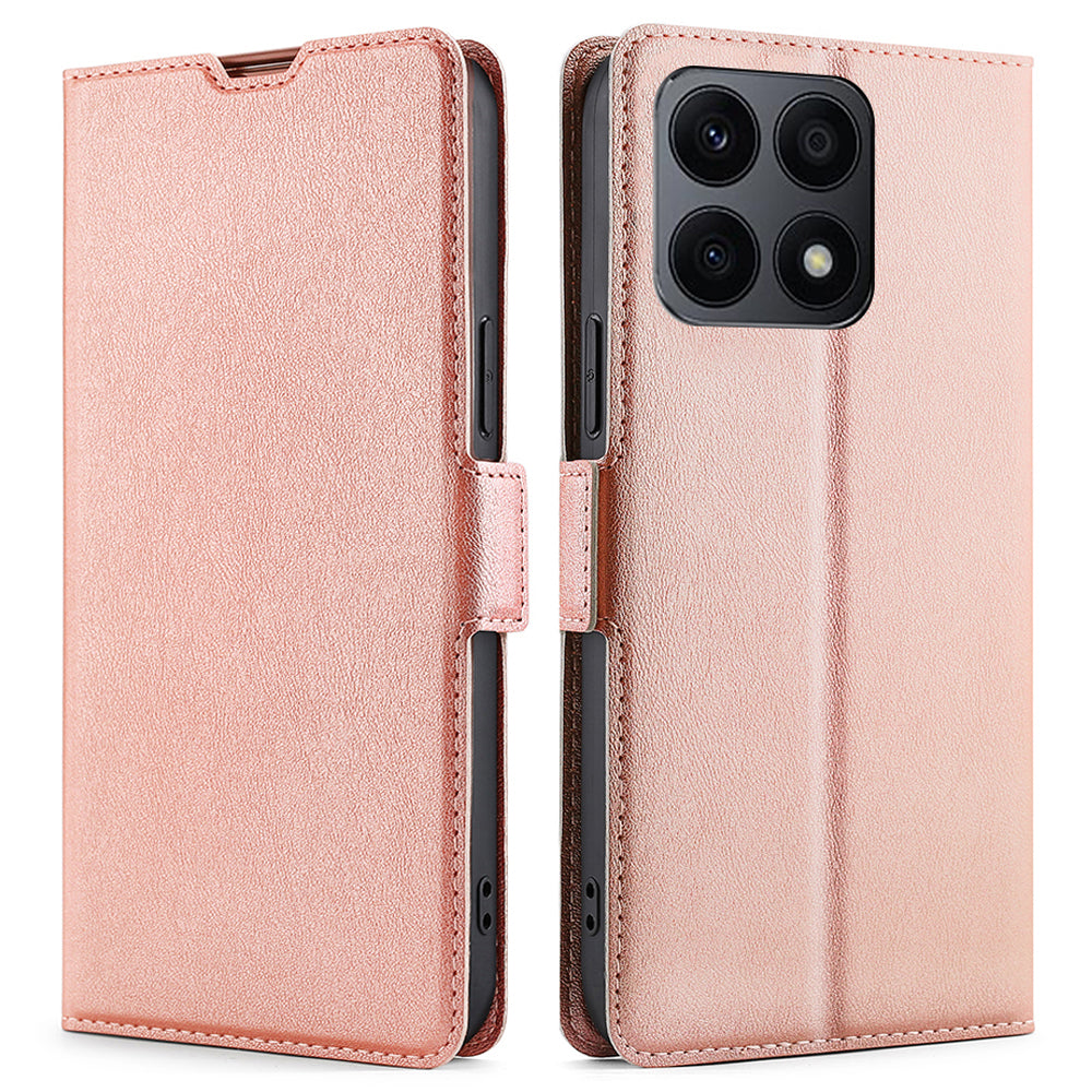 For Honor X8a 4G Ultra Thin Phone Case PU Leather Stand Card Slot Protective Cover