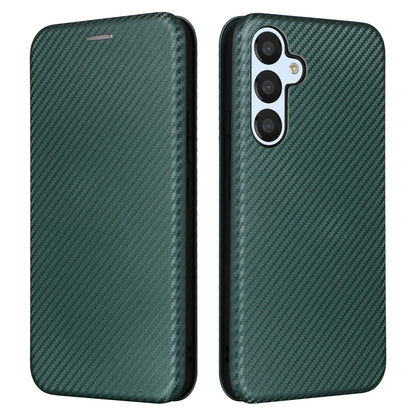 For Samsung Galaxy M14 5G Leather Anti-drop Cover Carbon Fiber Texture Phone Stand Case with Card Holder