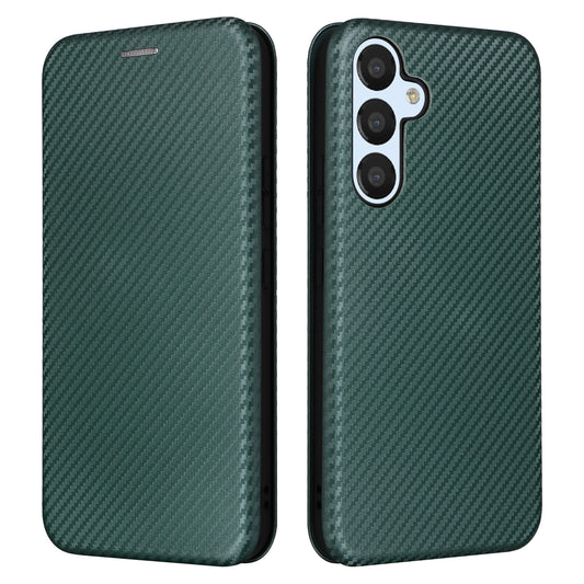 For Samsung Galaxy M14 5G Leather Anti-drop Cover Carbon Fiber Texture Phone Stand Case with Card Holder