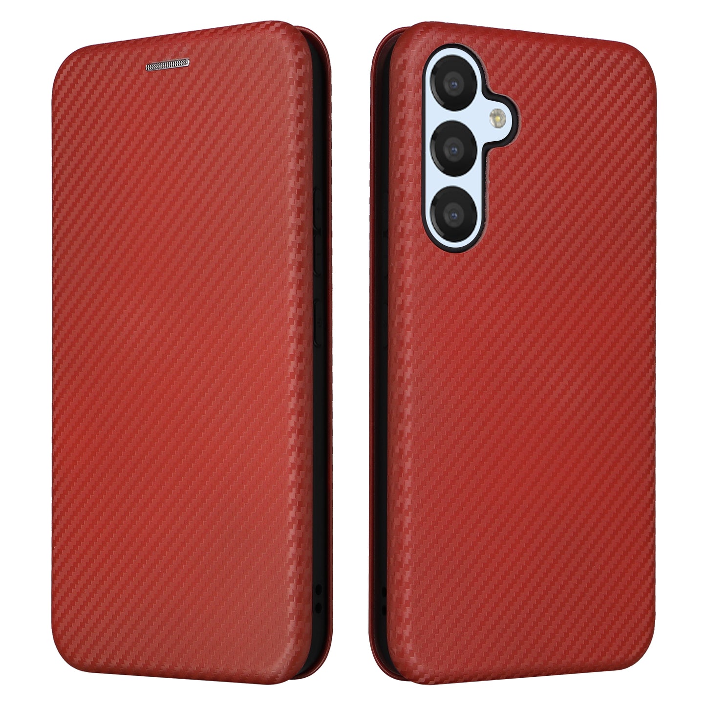 For Samsung Galaxy M14 5G Leather Anti-drop Cover Carbon Fiber Texture Phone Stand Case with Card Holder
