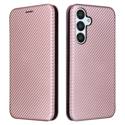 For Samsung Galaxy M14 5G Leather Anti-drop Cover Carbon Fiber Texture Phone Stand Case with Card Holder