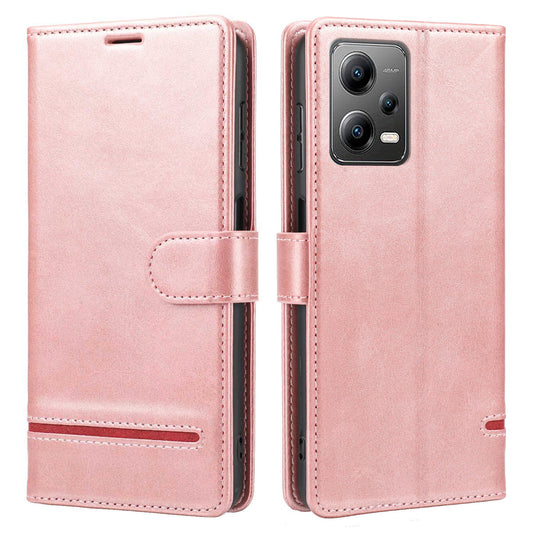 For Xiaomi Redmi Note 12 5G (Global) / (India) / (China)  / Poco X5 5G Horizontal Line Leather Case Stand Wallet Cover