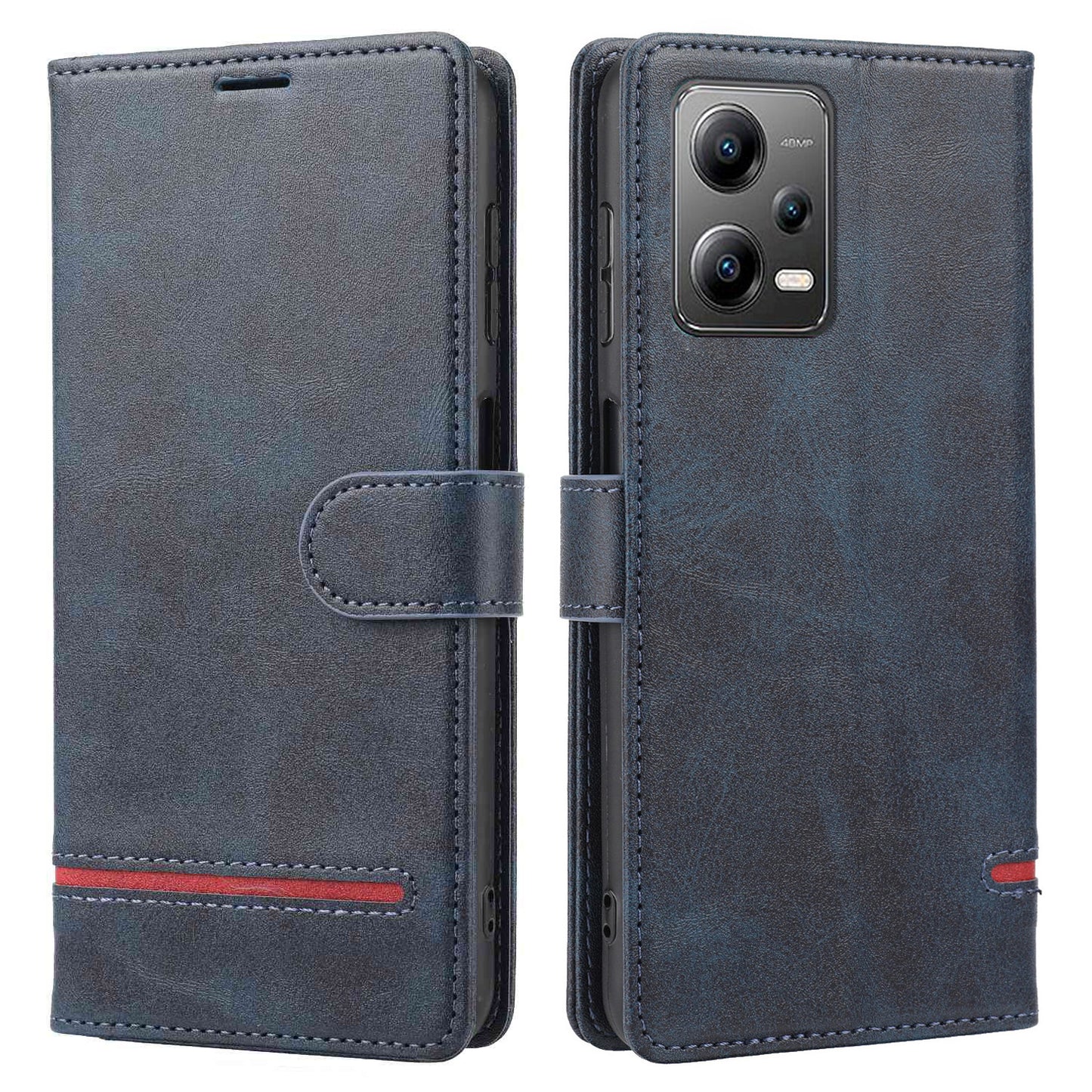 For Xiaomi Redmi Note 12 5G (Global) / (India) / (China)  / Poco X5 5G Horizontal Line Leather Case Stand Wallet Cover