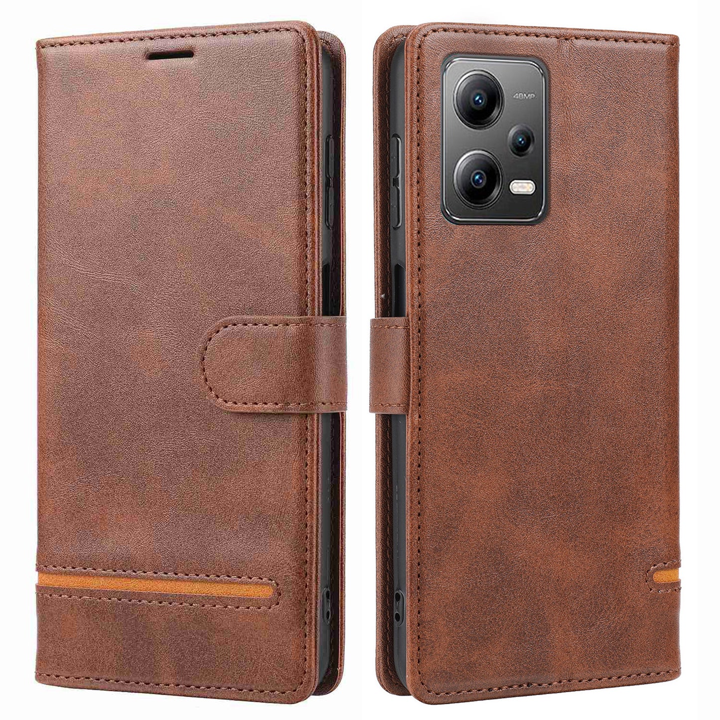 For Xiaomi Redmi Note 12 5G (Global) / (India) / (China)  / Poco X5 5G Horizontal Line Leather Case Stand Wallet Cover