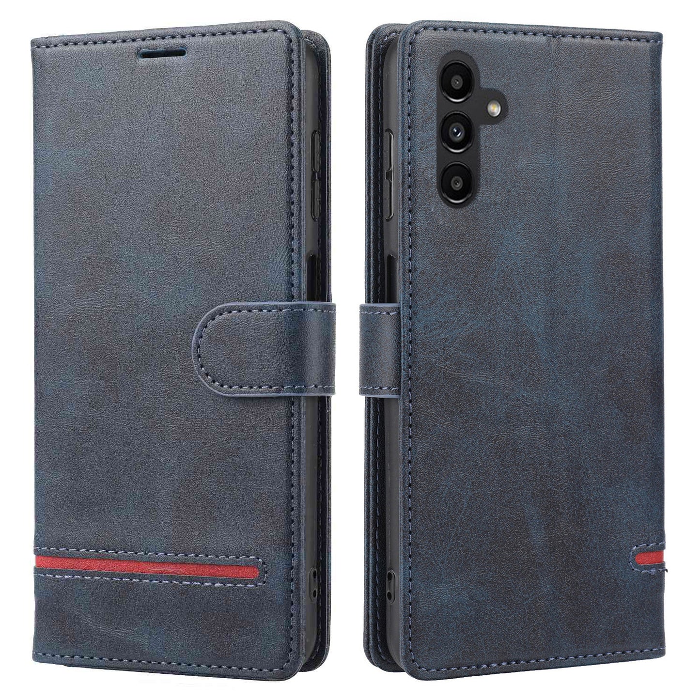 For Samsung Galaxy A34 5G Horizontal Line PU Leather Protective Case Stand Wallet Phone Cover