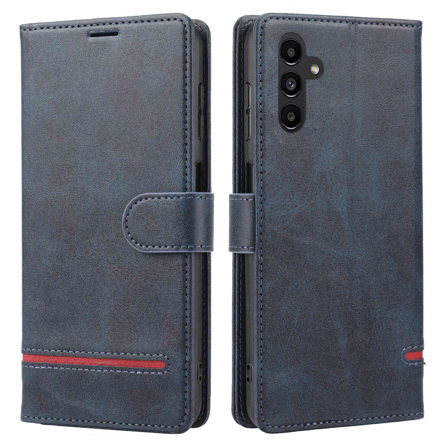 For Samsung Galaxy A34 5G Horizontal Line PU Leather Protective Case Stand Wallet Phone Cover