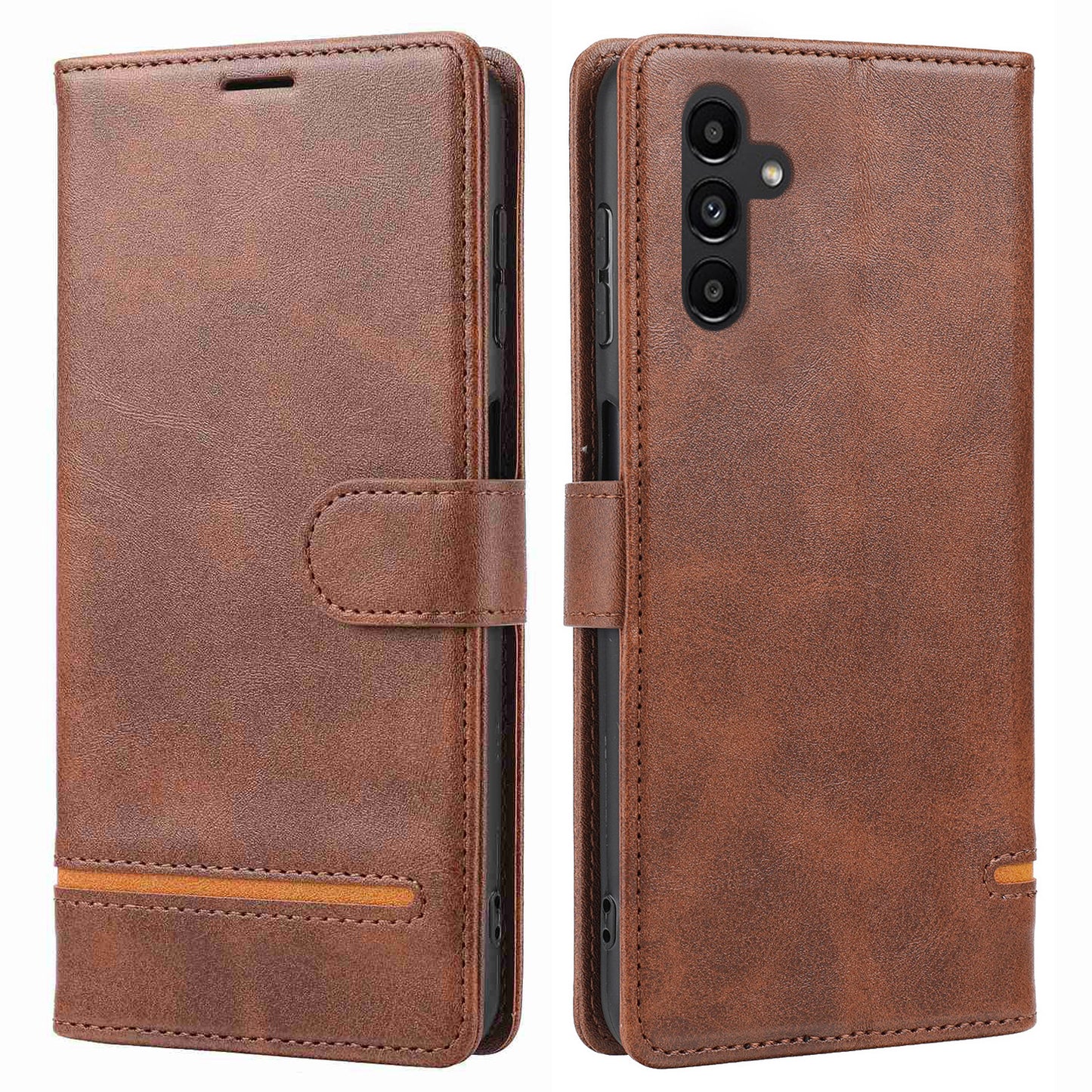 For Samsung Galaxy A34 5G Horizontal Line PU Leather Protective Case Stand Wallet Phone Cover