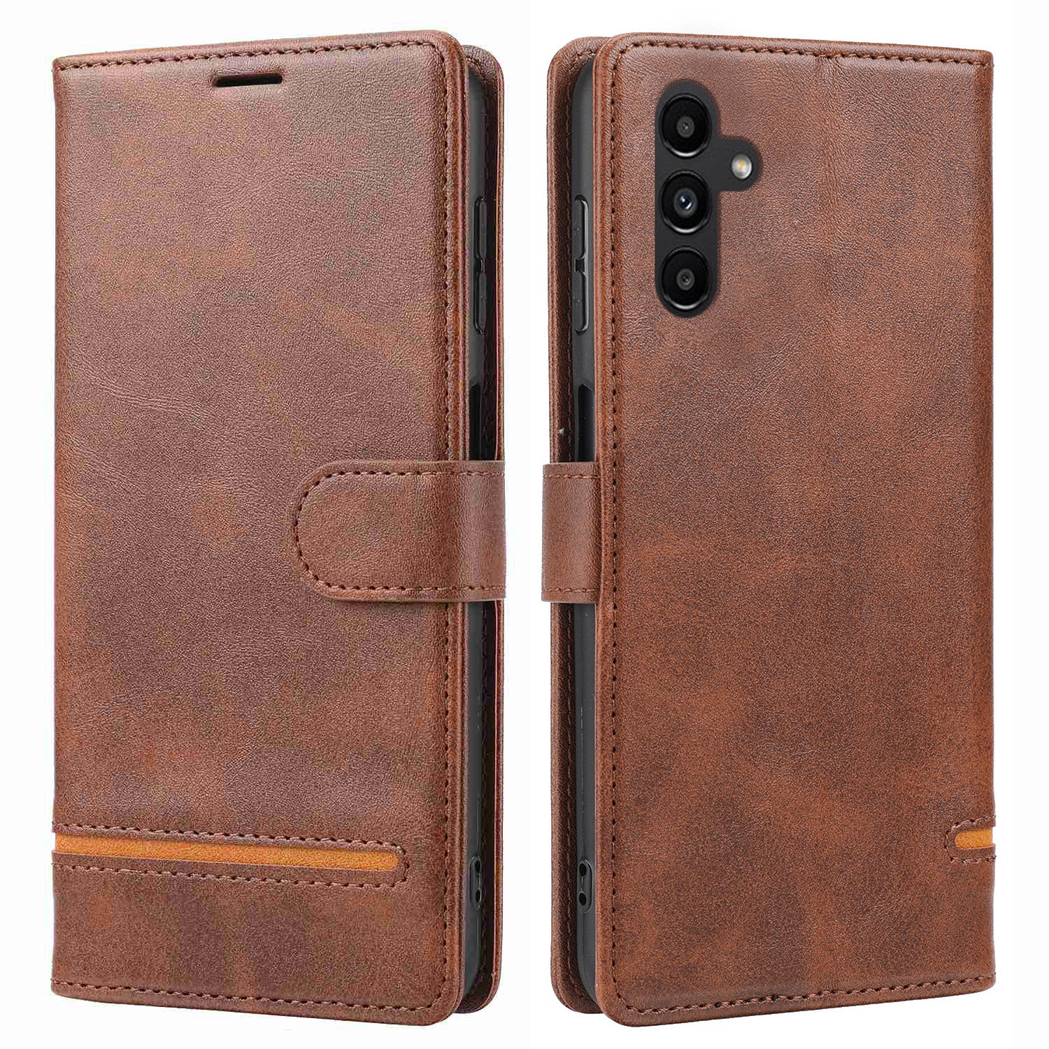 For Samsung Galaxy A34 5G Horizontal Line PU Leather Protective Case Stand Wallet Phone Cover