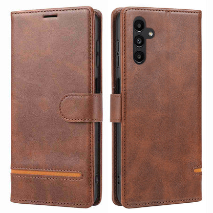 For Samsung Galaxy A34 5G Horizontal Line PU Leather Protective Case Stand Wallet Phone Cover