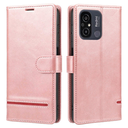 For Xiaomi Redmi 12C 4G / 11A 4G / Poco C55 4G Stand Wallet Cover Horizontal Line Leather Case