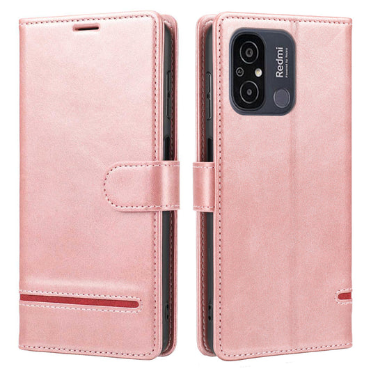 For Xiaomi Redmi 12C 4G / 11A 4G / Poco C55 4G Stand Wallet Cover Horizontal Line Leather Case