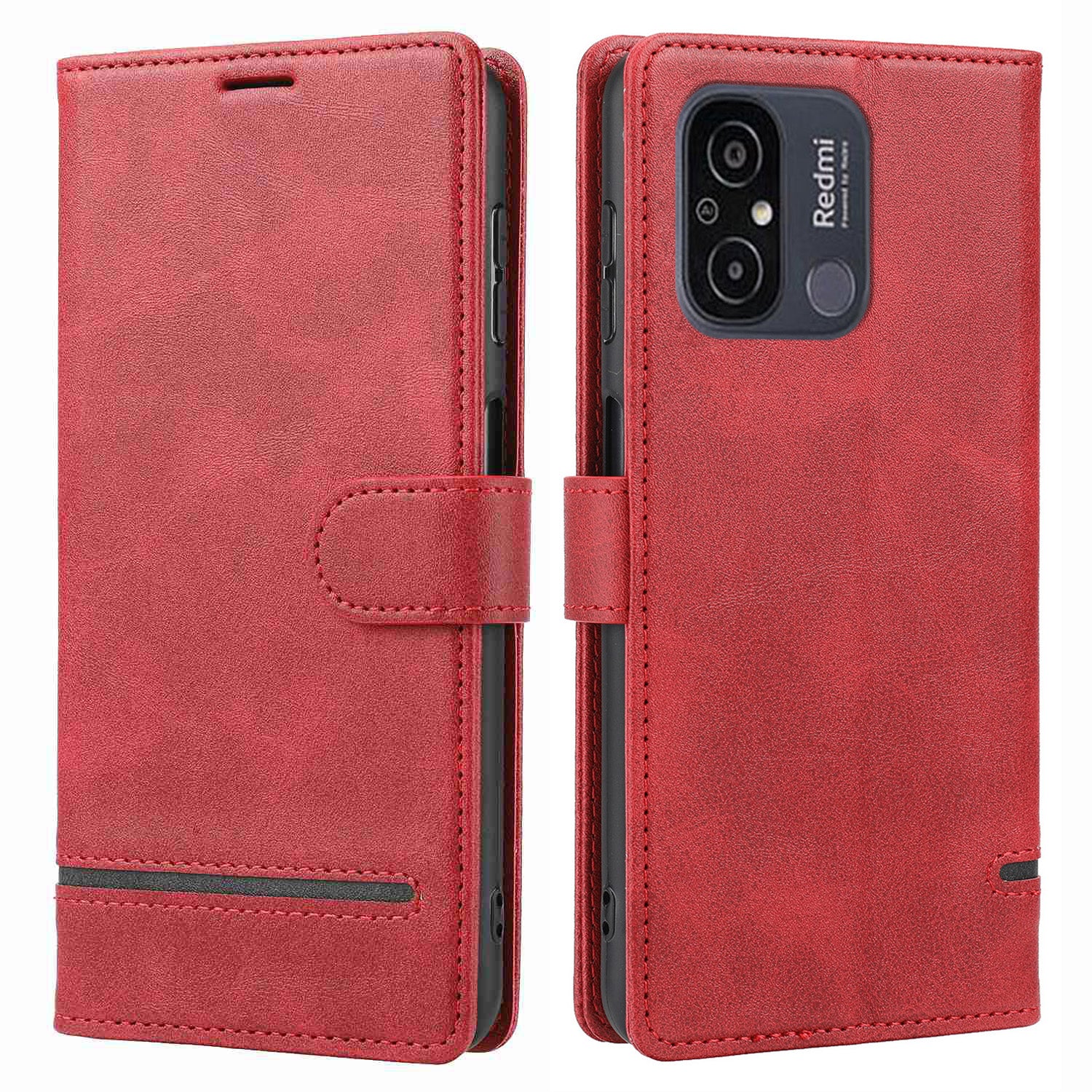 For Xiaomi Redmi 12C 4G / 11A 4G / Poco C55 4G Stand Wallet Cover Horizontal Line Leather Case