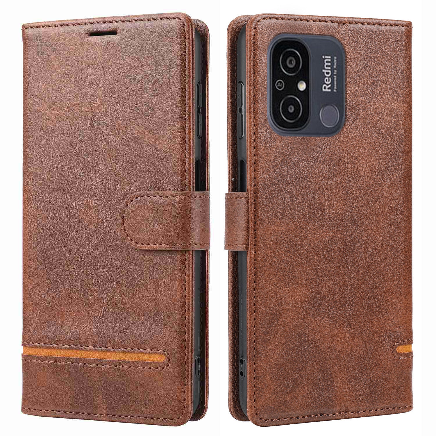 For Xiaomi Redmi 12C 4G / 11A 4G / Poco C55 4G Stand Wallet Cover Horizontal Line Leather Case