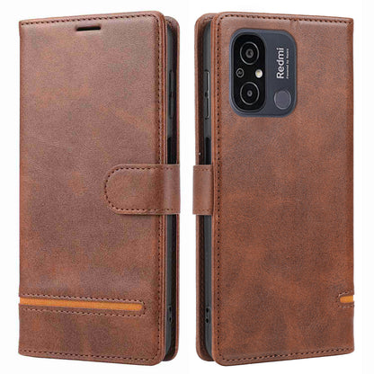 For Xiaomi Redmi 12C 4G / 11A 4G / Poco C55 4G Stand Wallet Cover Horizontal Line Leather Case