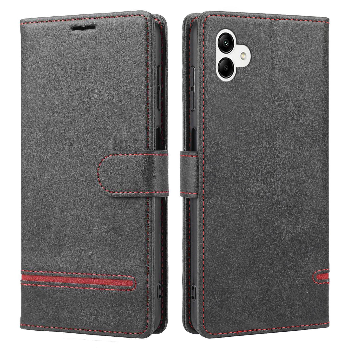 For Samsung Galaxy A04e 4G / F04 4G / M04 4G Horizontal Line PU Leather Flip Stand Case Wallet Cover