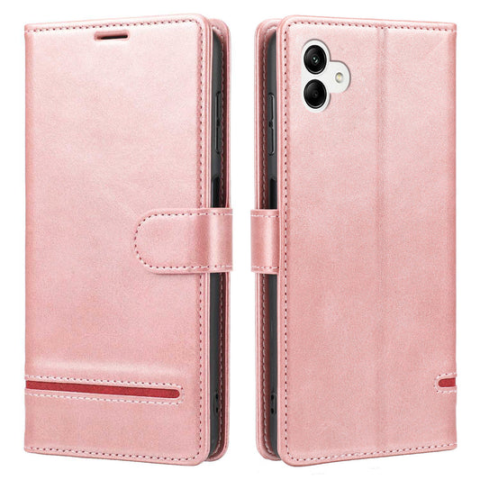 For Samsung Galaxy A04e 4G / F04 4G / M04 4G Horizontal Line PU Leather Flip Stand Case Wallet Cover
