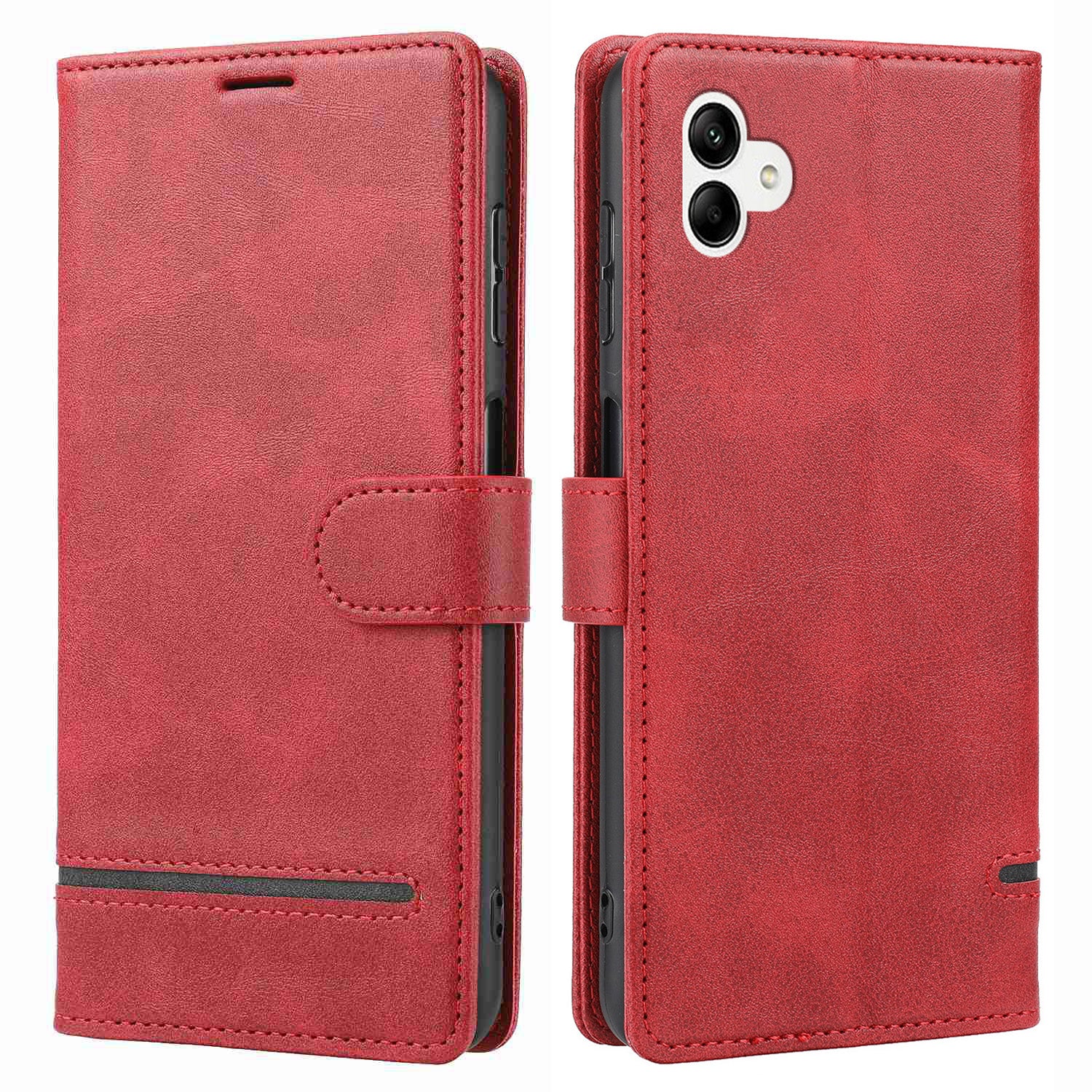 For Samsung Galaxy A04e 4G / F04 4G / M04 4G Horizontal Line PU Leather Flip Stand Case Wallet Cover