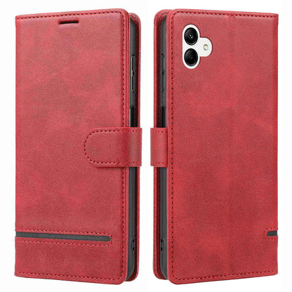 For Samsung Galaxy A04e 4G / F04 4G / M04 4G Horizontal Line PU Leather Flip Stand Case Wallet Cover